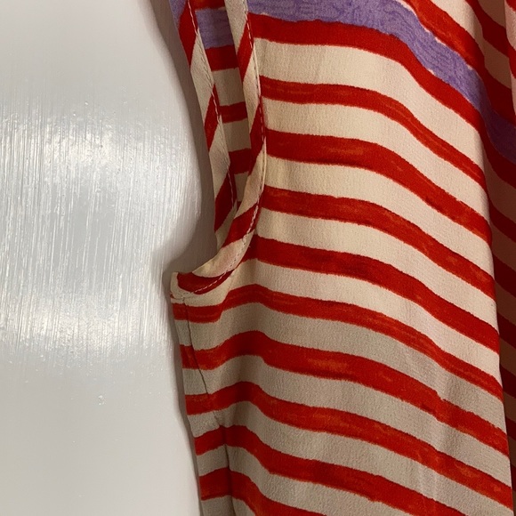 Madewell Striped Red and Cream Silk Dress - Picture 14 of 14